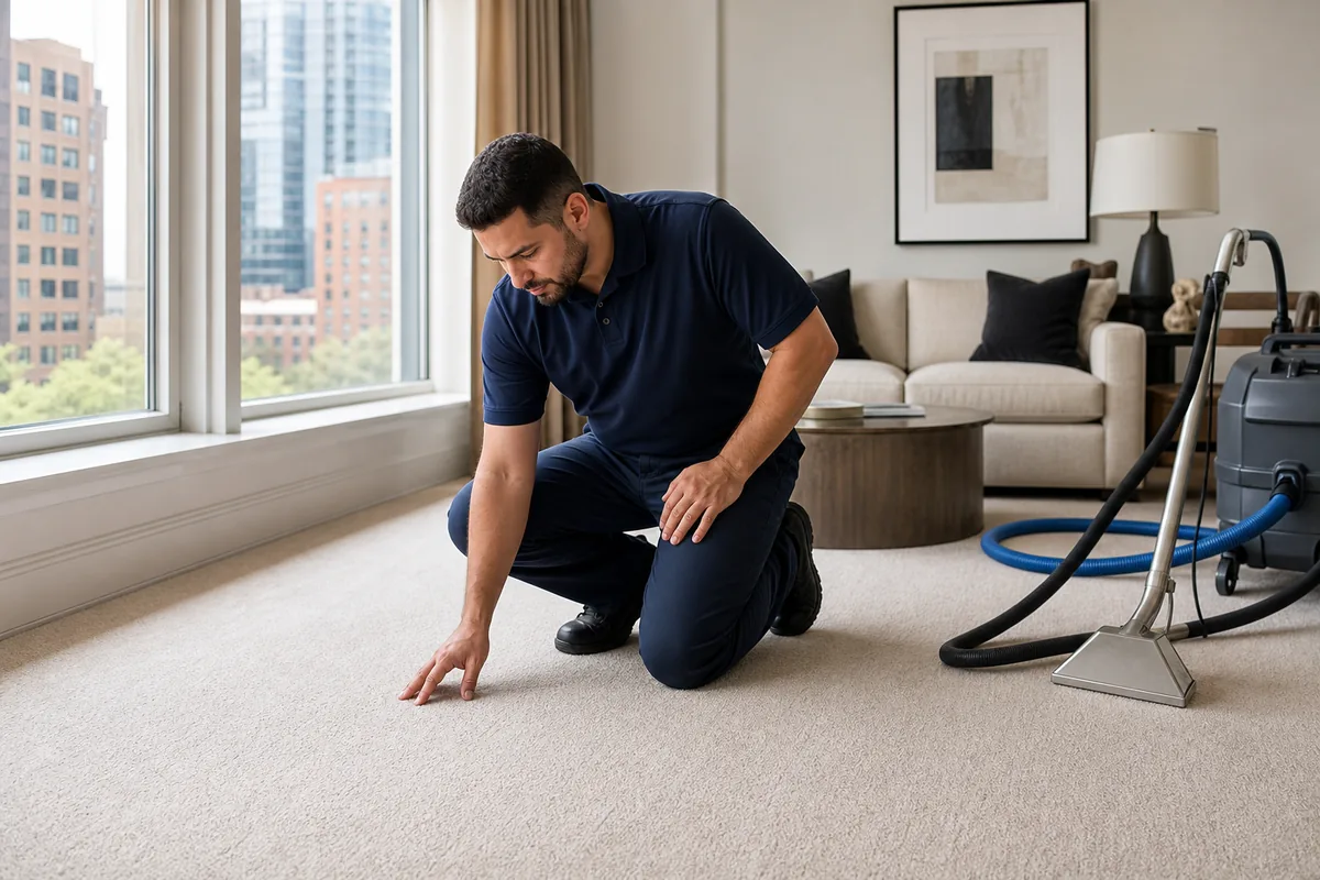 Highland home prepared for highland carpet & upholstery cleaning with a clear access path