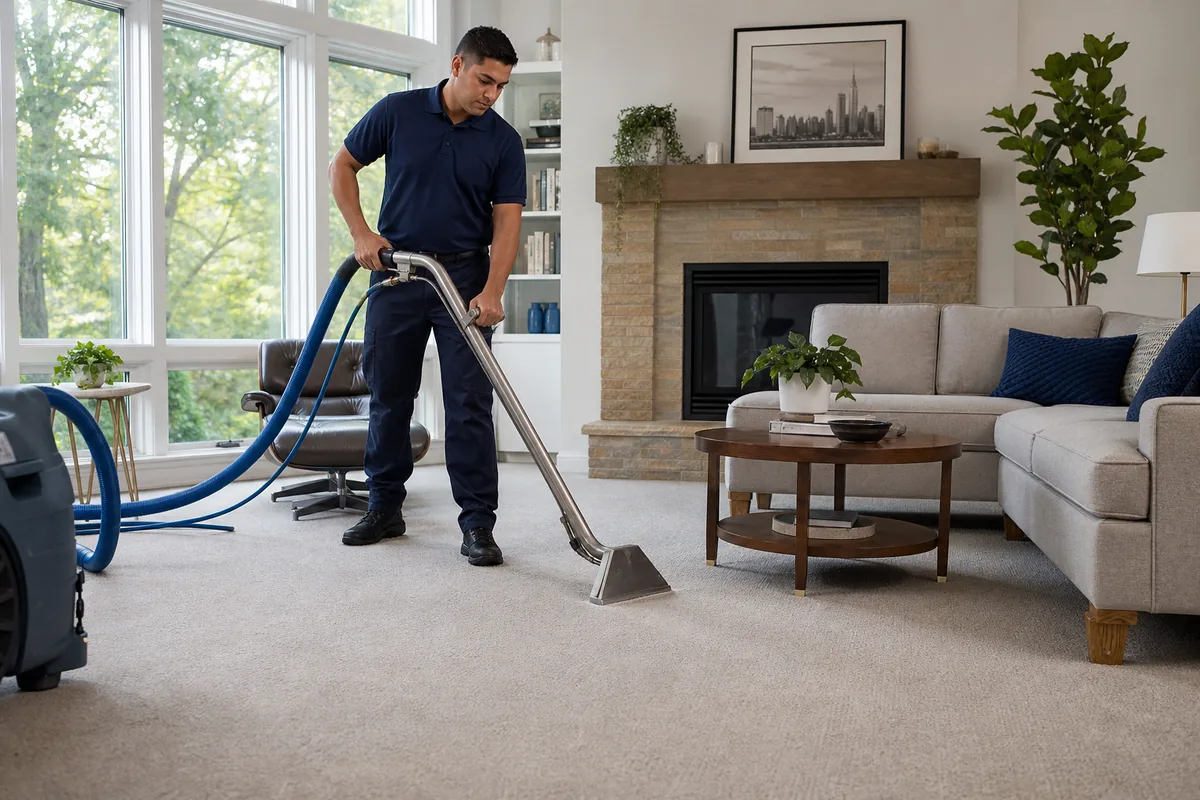 Finished munster carpet & upholstery cleaning area in a Munster home