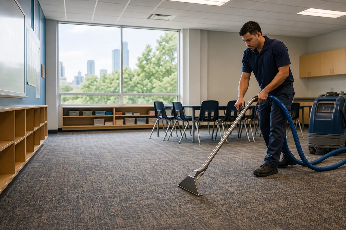 Hammond school reading area with carpet tiles and movable low shelves