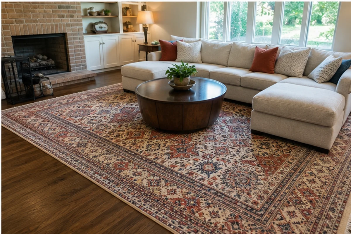 Finished area rug cleaning in highland, indiana area in a Highland home