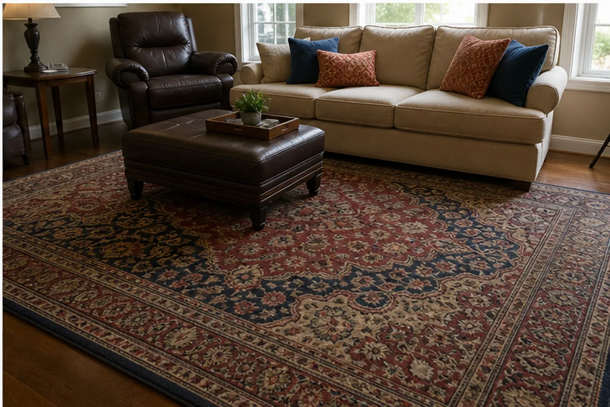 Finished area rug cleaning in munster, indiana area in a Munster home