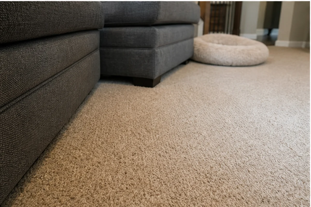 A Highland interior prepared with a clear access path for pet odor removal