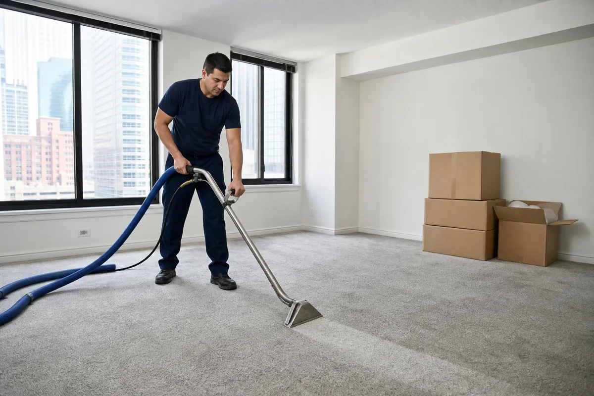 Hammond bungalow interior with a clear equipment route from entry to carpeted rooms