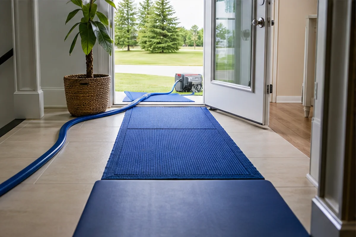 A St. John interior prepared with a clear access path for tile & grout cleaning
